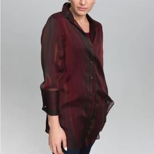 ❤️❤️RAN DESIGNS red metallic button down shirt❤️❤️